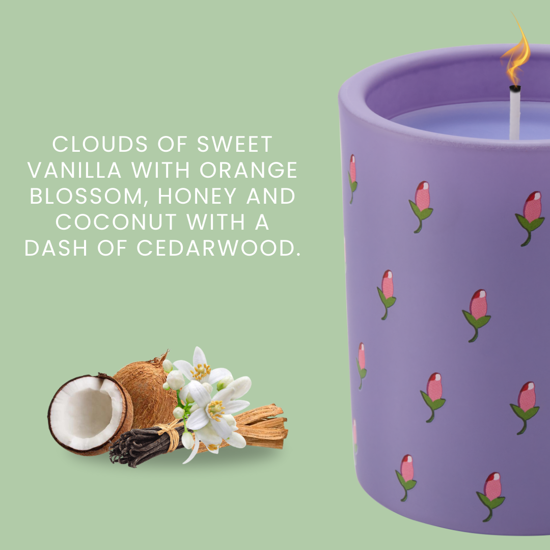 Home Fragrance Lilac Vanilla Cloud Glass Candle, 180g