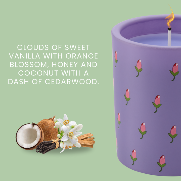 Home Fragrance Lilac Vanilla Cloud Glass Candle, 180g