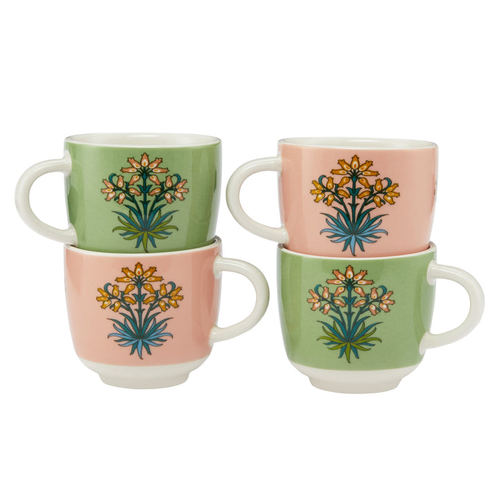 Useful & Beautiful Four Fine China Espresso Cups