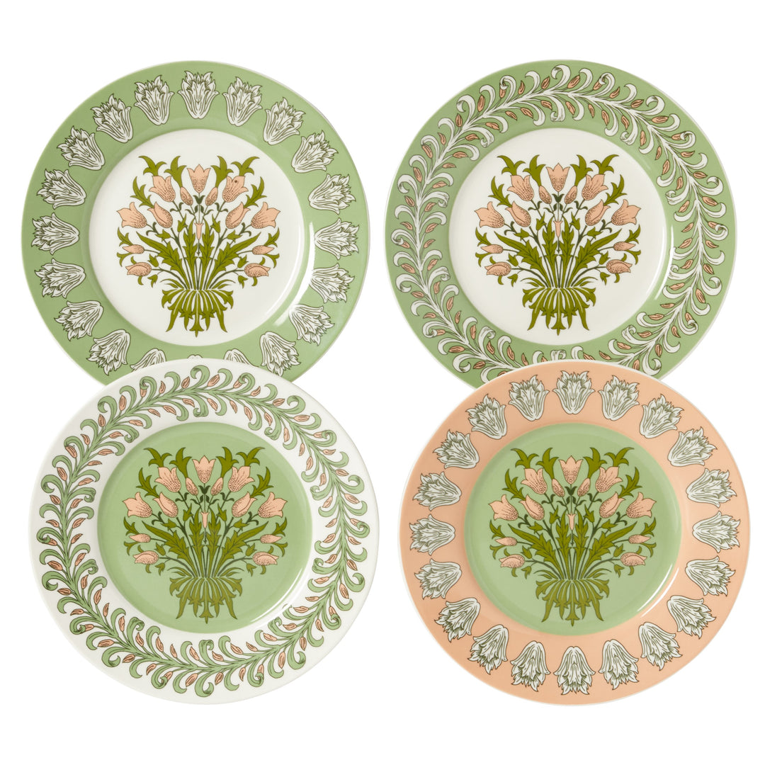 Useful & Beautiful Four Assorted Fine China Dessert Plates