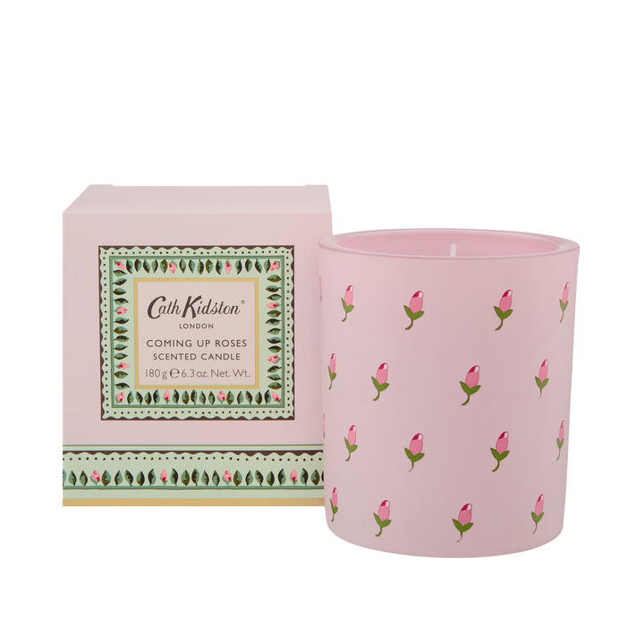 Home Fragrance Pink Coming Up Roses Glass Candle, 180g