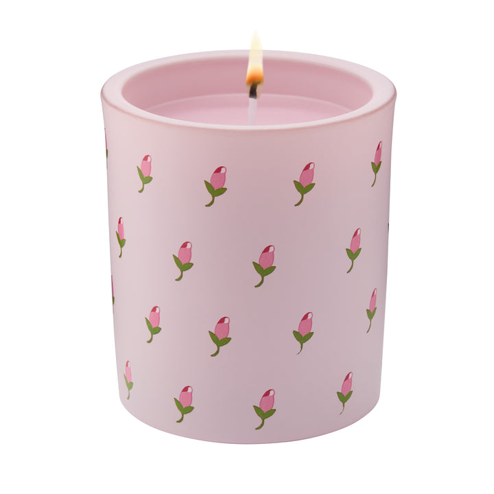 Home Fragrance Pink Coming Up Roses Glass Candle, 180g