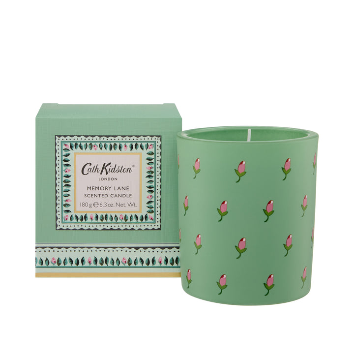 Home Fragrance Light Green Memory Lane Glass Candle, 180g