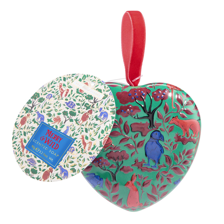 Merry and Wild Scented Soap in Heart Shaped Tin, 90g