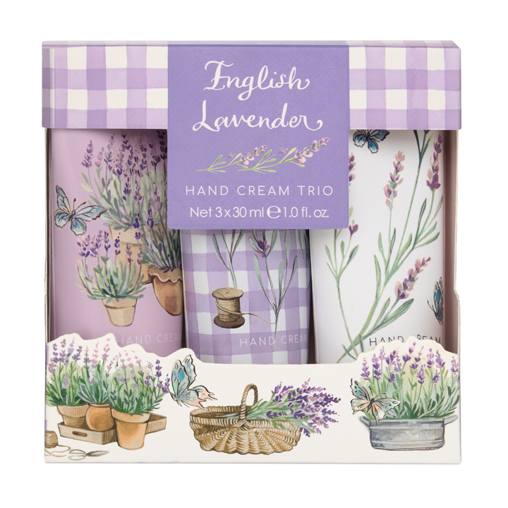 English Lavender Hand Cream Trio, 3x 30ml