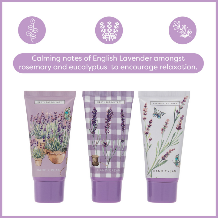 English Lavender Hand Cream Trio, 3x 30ml