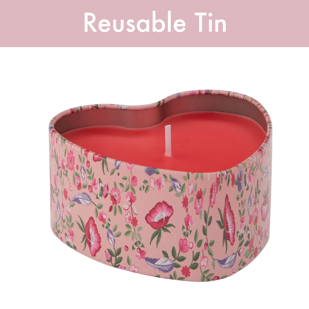 Wild Flowers Wild Women Heart Shaped Tin Candle, 100g